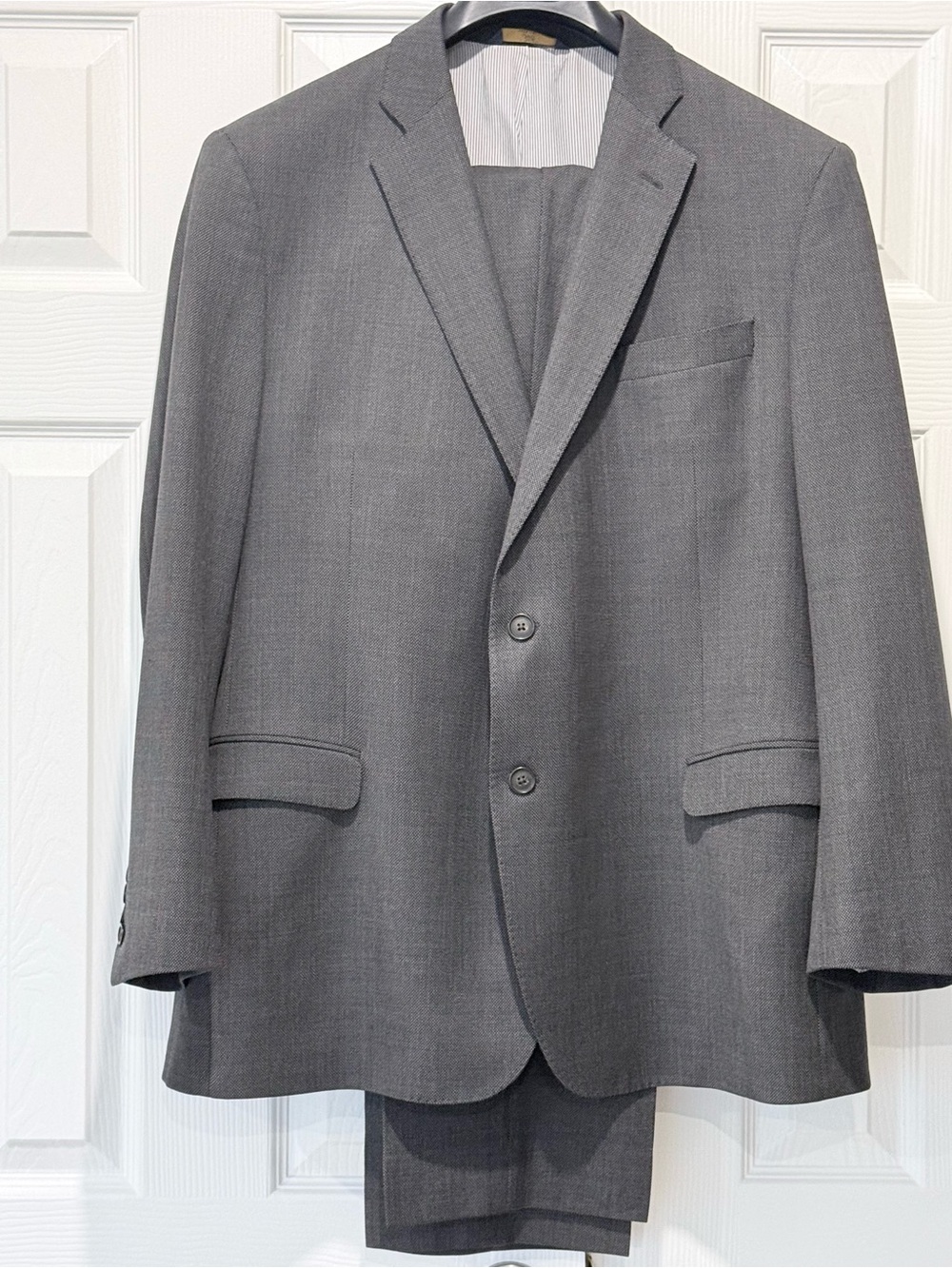 Brooks Brothers Classic Taupe Men's Two-Button Suit Jacket and Trousers